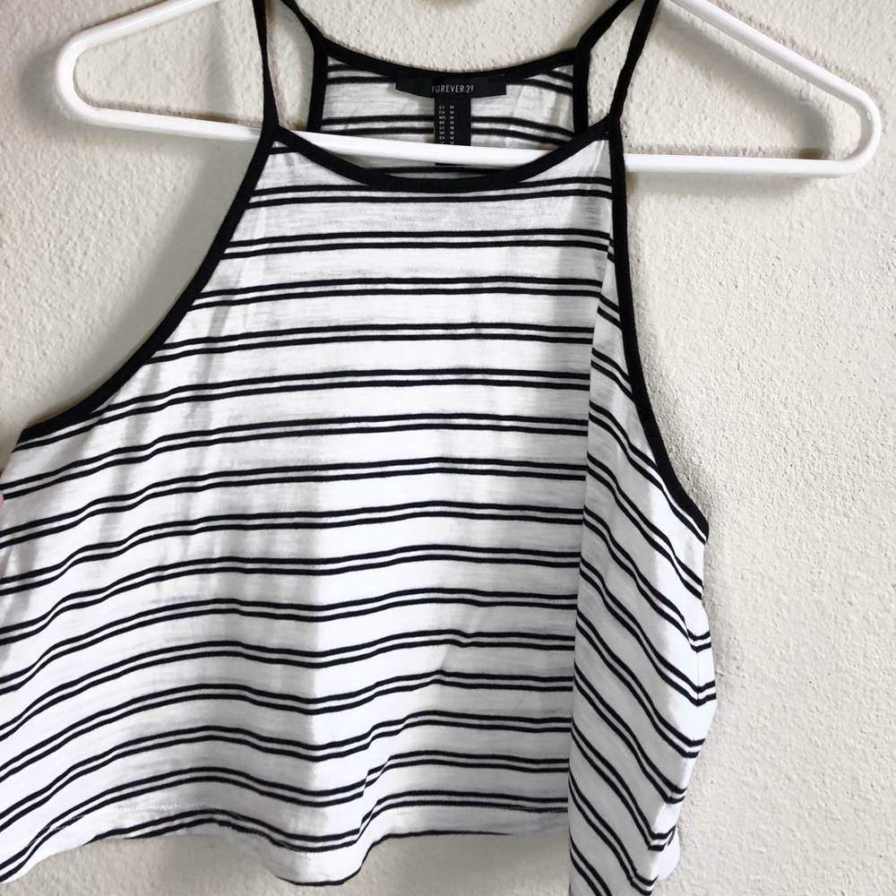 cropped striped tank top